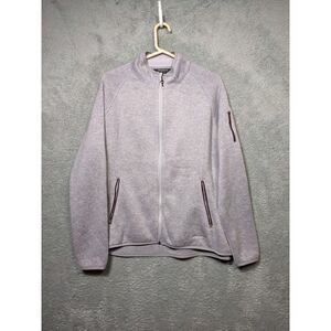 Eddie Bauer Women's Sherpa Fleece Jacket Full Zipper SZ XL Gray Preowned EUC